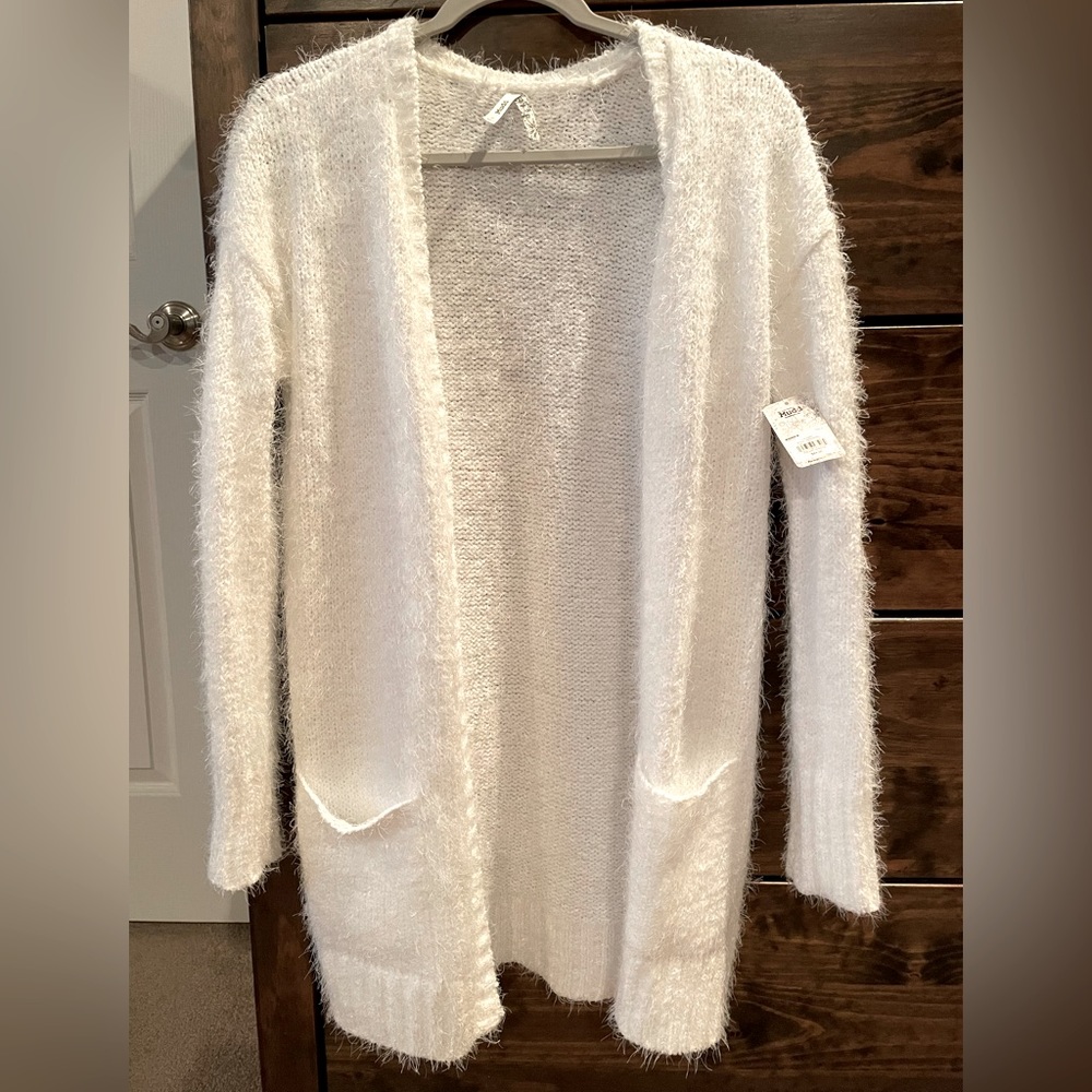 NWT, White, textured cardigan